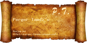 Perger Tamás névjegykártya